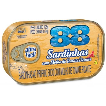 SARDINHA 88 MOLHO DE TOMATE PICANTE 125G