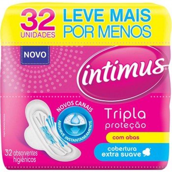 ABSORVENTE INTIMUS TRIPLA PROTEÇAO C/ABAS C/32 UN