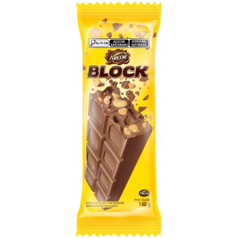 CHOCOLATE ARCOR BLOCK AO LEITE C/ AMENDOIM 38G