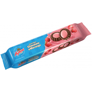 BISCOITO AYMORE TORTINI CHOCOLATE MORANGO 90 GR