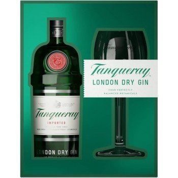 GIN TANQUERAY LONDON DRY COM TAÇA DE VIDRO 750ML