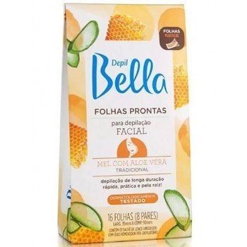 FOLHAS DEPILAÇÃO DEPILBELLA MEL/ALOE VERA C/16UN