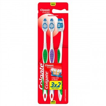 ESCOVA DENTAL COLGATE CLASSIC CLEAN MACIA C/ 3UN