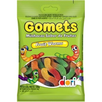 BALA DORI GOMETS MINHOCA FRUTAS 100G