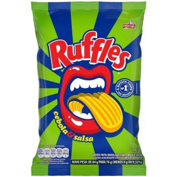 SALGADINHO ELMA CHIPS RUFFLES CEBOLA E SALSA 76G