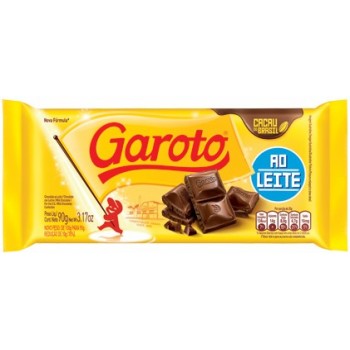 CHOCOLATE GAROTO AO LEITE 80G