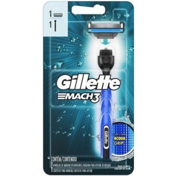 APARELHO DE BARBEAR GILLETE MACH 3 AQUA GRIP UN