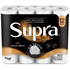 PAPEL HIGIENICO SUPRA FOLHA TRIPLA NEUTRO 20M C/12