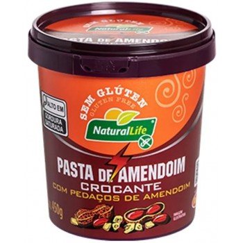 PASTA DE AMENDOIM CROCANTE NATURAL LIFE 450G