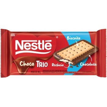 CHOCOLATE NESTLE TRIO BISCOITO LEITE 90 GR