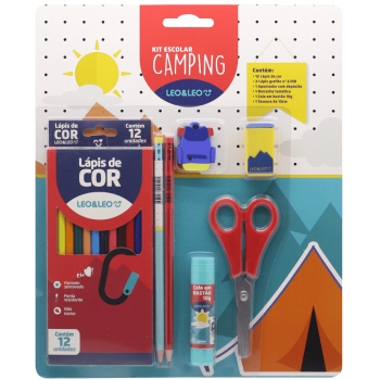 MAT. ESC. KIT ESCOLAR CAMPING 12 LAPIS COR 7 PC