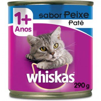 RAÇÃO WHISKAS LATA PATÊ PEIXE 290G