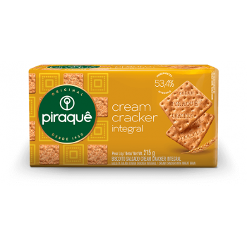 BISCOITO PIRAQUE CREAM CRACKER INTEGRAL 215G