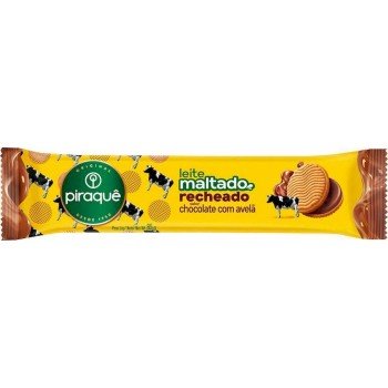 BISCOITO PIRAQUE LEITE MALTADO RECHEADO AVELÃ 85G