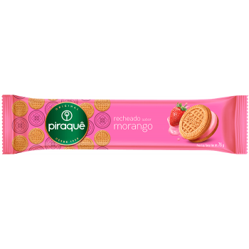 BISCOITO PIRAQUE RECHEADO MORANGO 76G