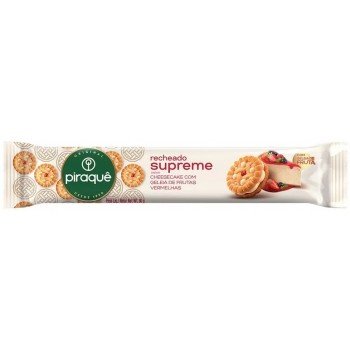 BISCOITO PIRAQUE RECHEADO SUPREME QUEIJO F.VER 80G