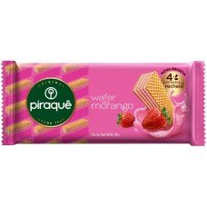 BISCOITO PIRAQUE WAFER MORANGO 100 GR