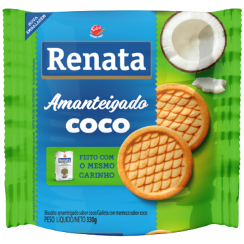 BISCOITO RENATA AMANTEIGADO COCO 330 GR