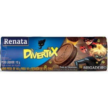 BISCOITO RENATA DIVERTIX RECHEADO BRIGADEIRO 112GR