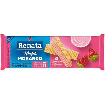 BISCOITO RENATA WAFER MORANGO 115 GR