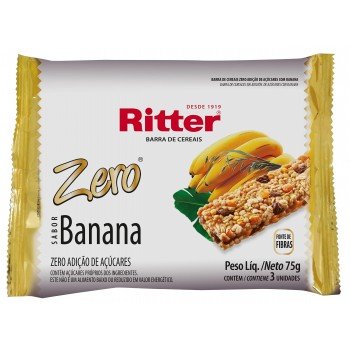 CEREAL BARRA RITTER ZERO BANANA C/3 75G