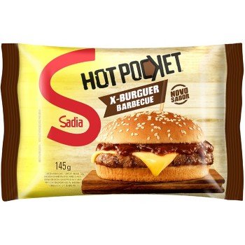 SANDUICHE SADIA HOT POCKET XBURGUER BARBECUE 145 G