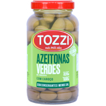 AZEITONA VERDE TOZZI COM CAROCO 500 GR