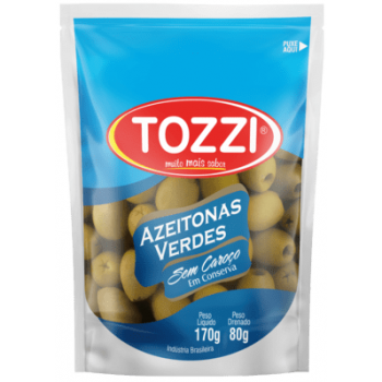 AZEITONA VERDE TOZZI SEM CAROÇO SACHE 80 GR