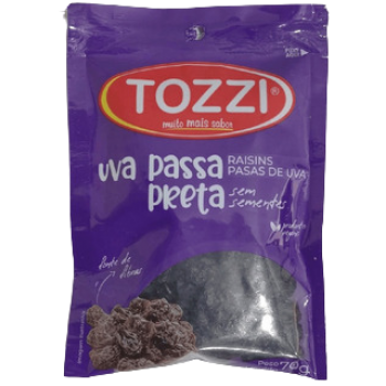 UVA PASSAS TOZZI PRETA SEM SEMENTE 70 GR