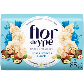 SABONETE FLOR DE YPE ROSAS BRANCAS E AVELA 85G